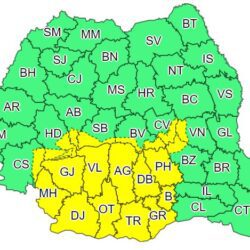 Precipitaţii însemnate, ninsori, polei şi viscol în Oltenia, local în Muntenia şi în Carpaţii Meridionali şi de Curbură