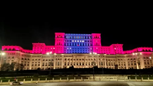 Palatul Parlamentului va fi iluminat în roz și bleu de Ziua Părinților de Îngeri Palatul Parlamentului va fi iluminat în roz și bleu de Ziua Părinților de Îngeri