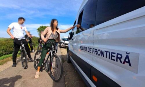 Punct temporar de trecere a frontierei în zona Uivar, județul Timiș. Foto: Poliția de Frontieră Română