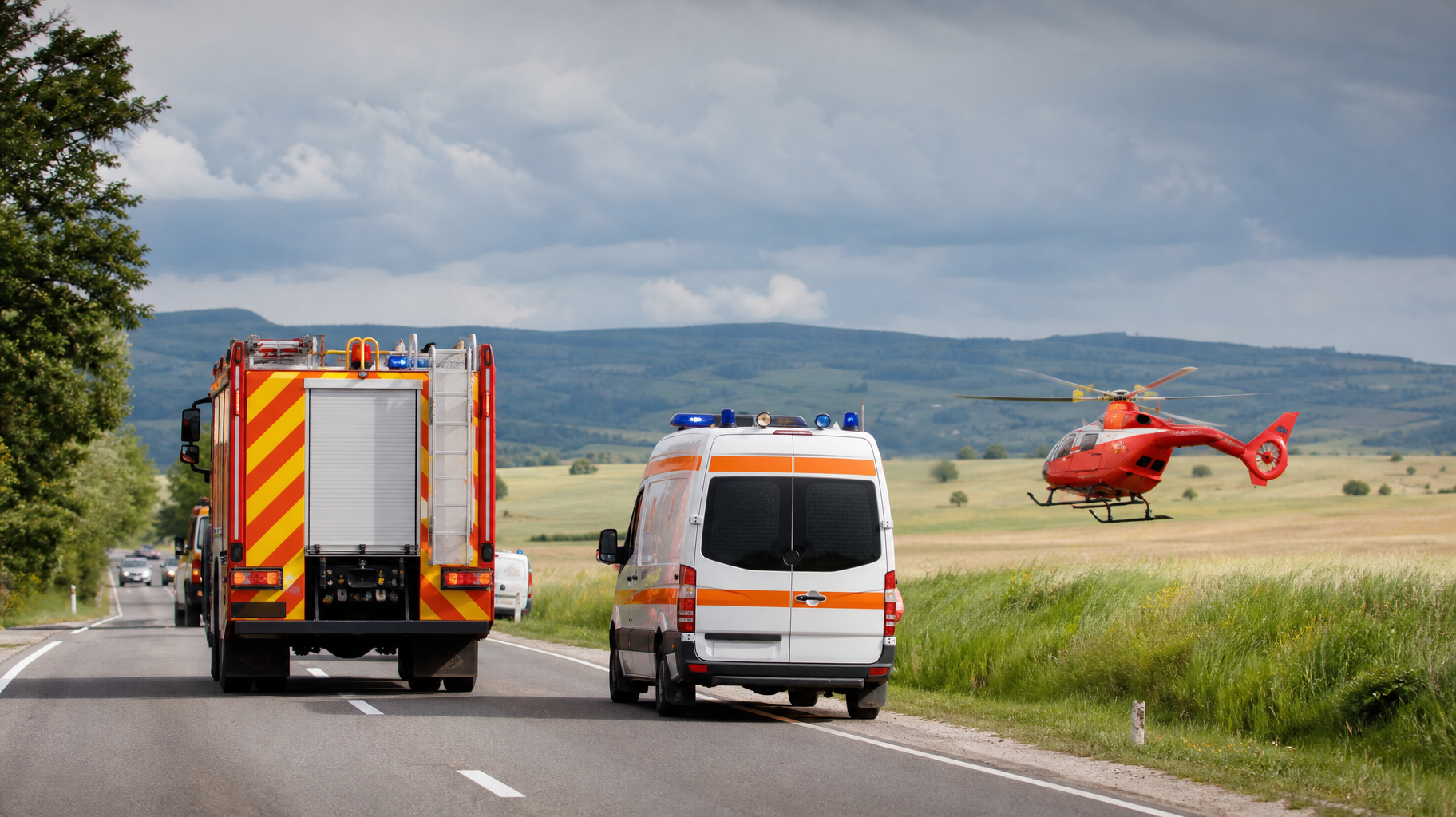 Accident pe DN 72 la Adânca: elicopter SMURD solicitat și o victimă a primit îngrijiri
